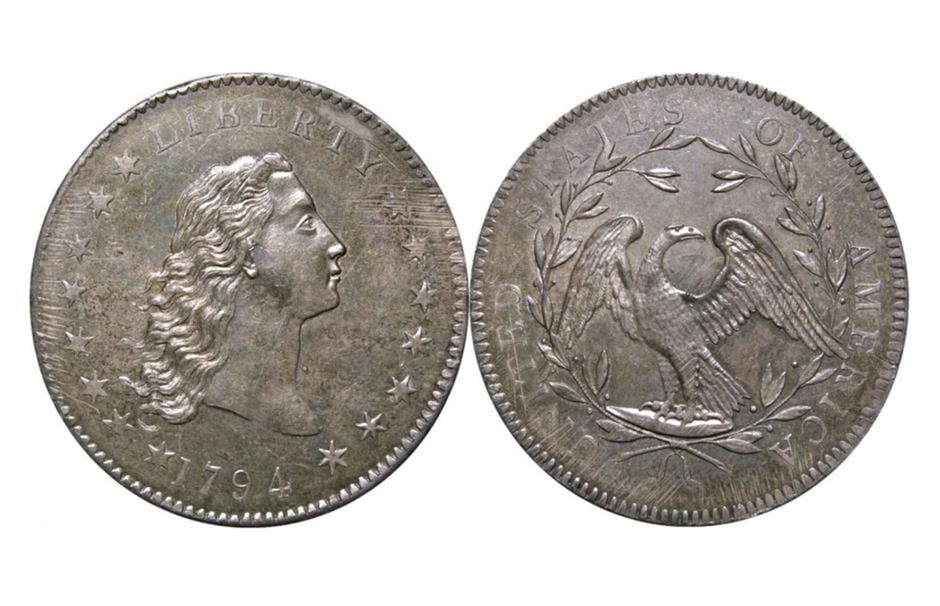 1794 Carter Flowing Hair dollar coin: $10 million